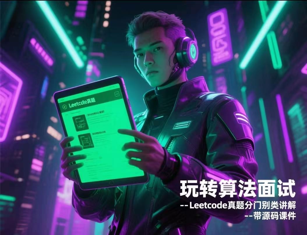 玩转算法面试-- Leetcode真题分门别类讲解 - 带源码课件【5.1GB】