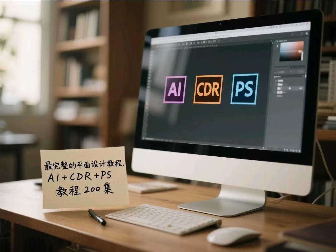 【平面设计】最完整的平面设计教程，AI+CDR+PS教程200集【9.5GB】