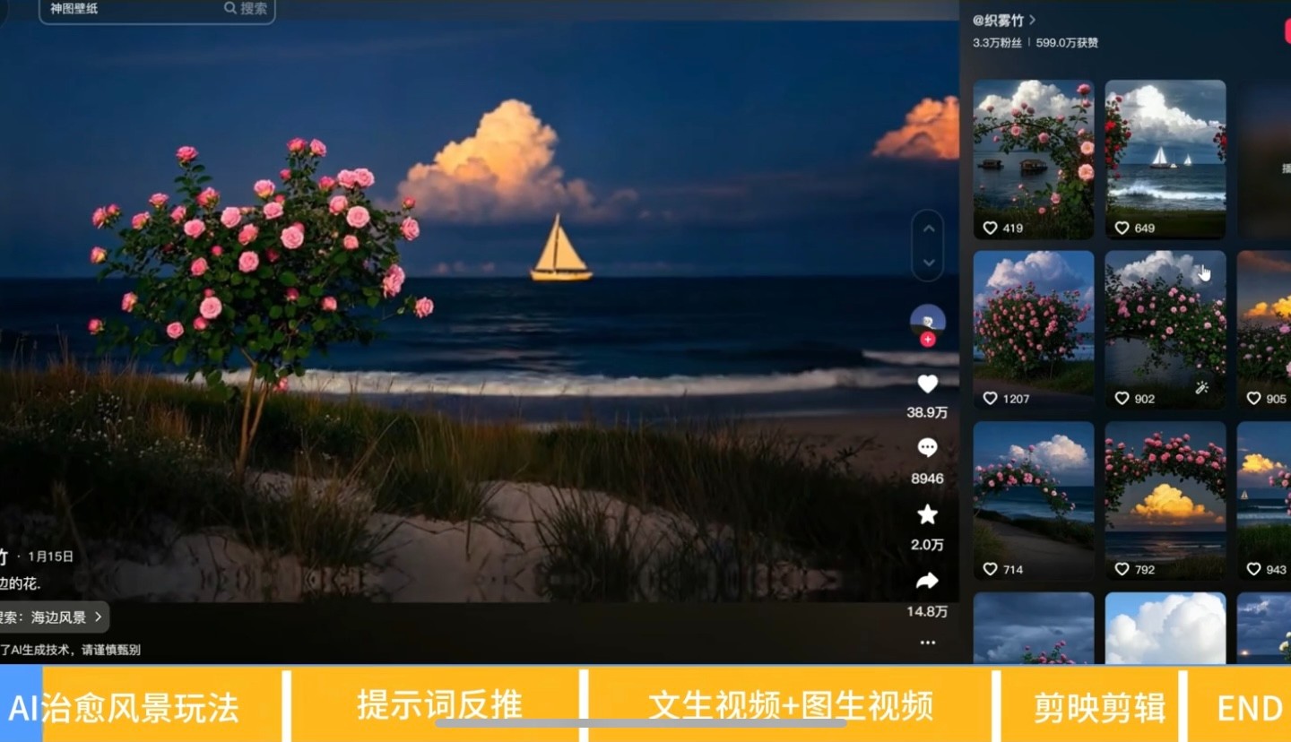 70+W点赞的治愈风景视频,原来是用AI做的,5分钟教会你【3.87GB】